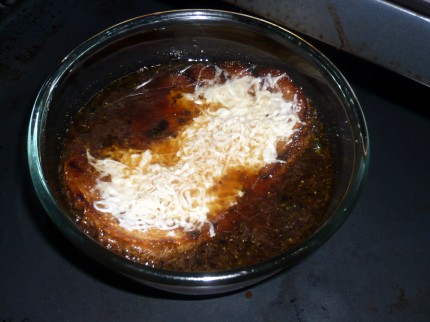 French onion soup in the oven