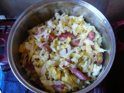 Sauerkraut-Ribs pot ready to cook