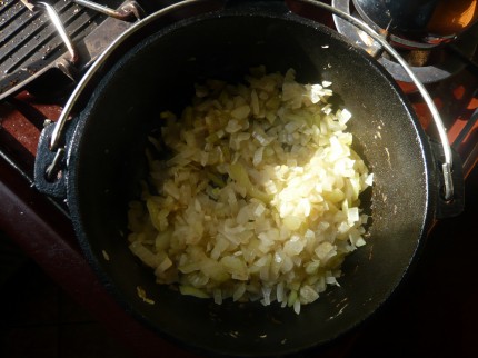 Caramelized onions for mushroom quesadilla